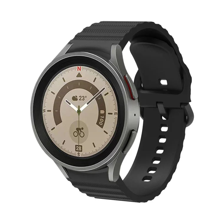 Bracelet de montre en silicone à boucle, couleur unie à pois ondulés, pour Samsung Galaxy Watch 6 / 6 Classic