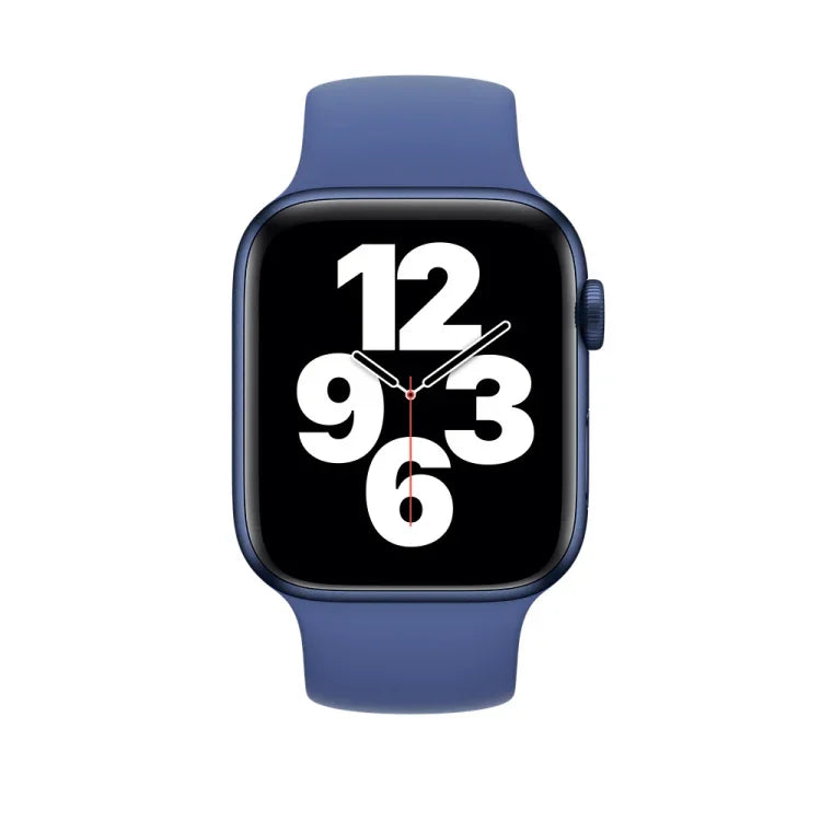 Pour bracelet de montre en silicone élastique de couleur unie pour Apple Watch Series 8&7 41mm / SE 2&6&SE&5&4 40mm / 3&2&1 38mm, taille : M 143mm (Bleu Aqua), taille : M 143mm