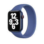 Pour bracelet de montre en silicone élastique de couleur unie pour Apple Watch Series 8&7 41mm / SE 2&6&SE&5&4 40mm / 3&2&1 38mm, taille : M 143mm (Bleu Aqua), taille : M 143mm