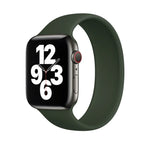 Pour bracelet de montre en silicone élastique de couleur unie pour Apple Watch Series 8&7 41mm / SE 2&6&SE&5&4 40mm / 3&2&1 38mm, taille : M 143mm (Bleu Aqua), taille : M 143mm
