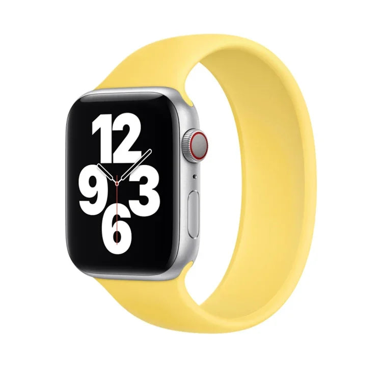 Pour bracelet de montre en silicone élastique de couleur unie pour Apple Watch Series 8&7 41mm / SE 2&6&SE&5&4 40mm / 3&2&1 38mm, taille : M 143mm (Bleu Aqua), taille : M 143mm