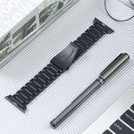 Bracelet de montre en acier titane à cinq perles, pour Apple Watch Series 6 44mm, pour Apple Watch Series 5 44mm, pour Apple Watch Series 5 40mm, pour Apple Watch Series 4 44mm, pour Apple Watch 42mm, pour Apple Watch Series 3 38mm, pour Apple Watch 38mm