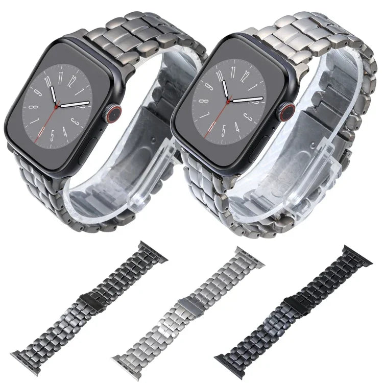 Bracelet de montre en acier titane à cinq perles, pour Apple Watch Series 6 44mm, pour Apple Watch Series 5 44mm, pour Apple Watch Series 5 40mm, pour Apple Watch Series 4 44mm, pour Apple Watch 42mm, pour Apple Watch Series 3 38mm, pour Apple Watch 38mm
