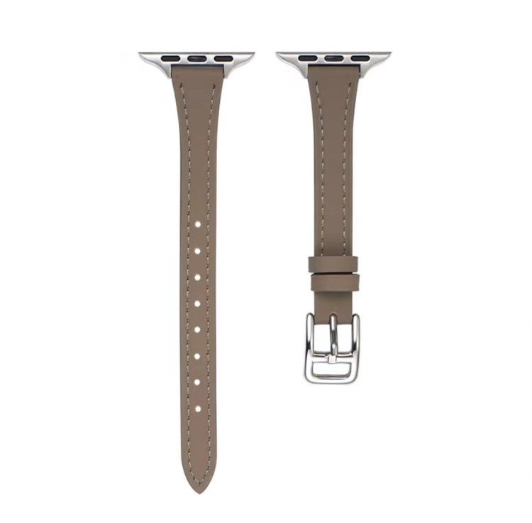 Bracelet de montre en cuir véritable fin en forme de T, pour Apple Watch Series 9 41mm, pour Apple Watch Ultra 49mm, pour Apple Watch Series 8 41mm, pour Apple Watch Series 8 45mm, pour Apple Watch SE 2022 40mm, pour Apple Watch SE 2022 44mm