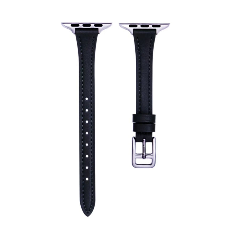 Bracelet de montre en cuir véritable fin en forme de T, pour Apple Watch Series 9 41mm, pour Apple Watch Ultra 49mm, pour Apple Watch Series 8 41mm, pour Apple Watch Series 8 45mm, pour Apple Watch SE 2022 40mm, pour Apple Watch SE 2022 44mm