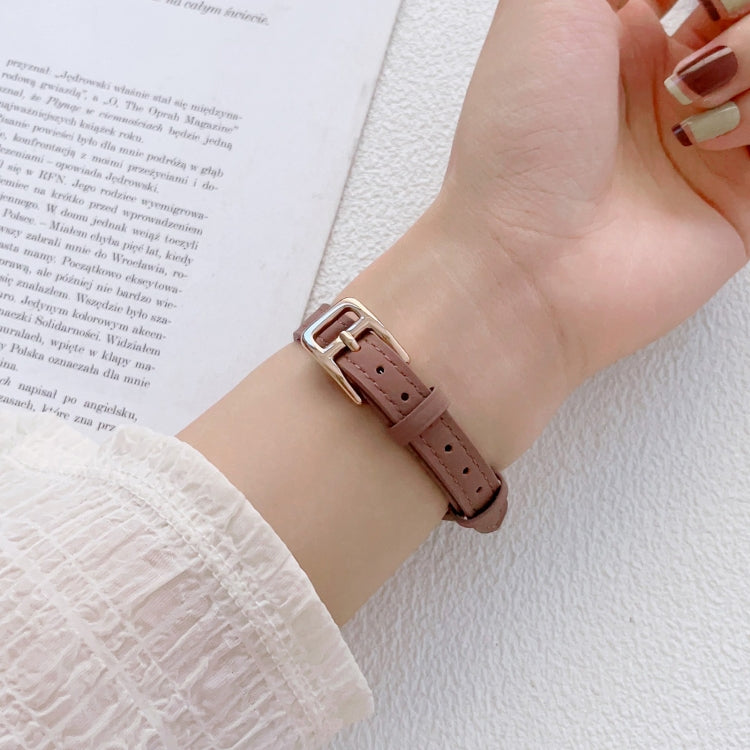 T-shaped Slim Genuine Leather Watch Band, For Apple Watch Series 5 44mm, For Apple Watch Series 5 40mm, For Apple Watch Series 4 44mm, For Apple Watch Series 4 40mm, For Apple Watch Series 3 38mm, For Apple Watch Series 3 42mm