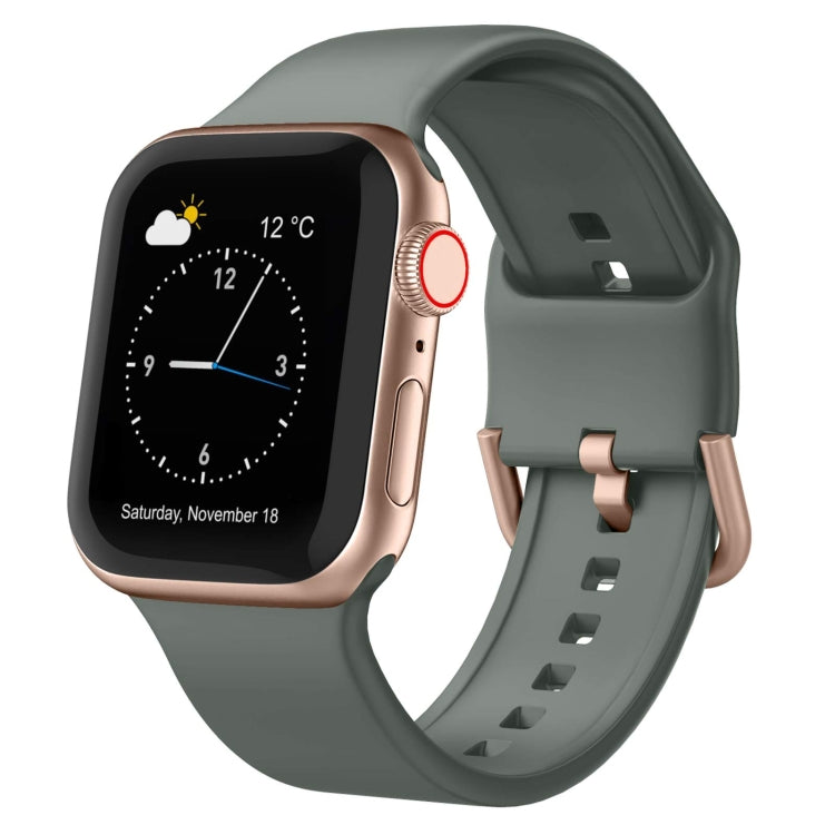 Bracelet de montre en silicone à boucle ardillon, pour Apple Watch 38 mm