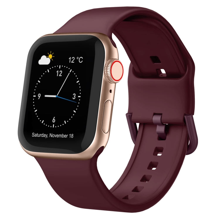 Bracelet de montre en silicone à boucle ardillon, pour Apple Watch 38 mm