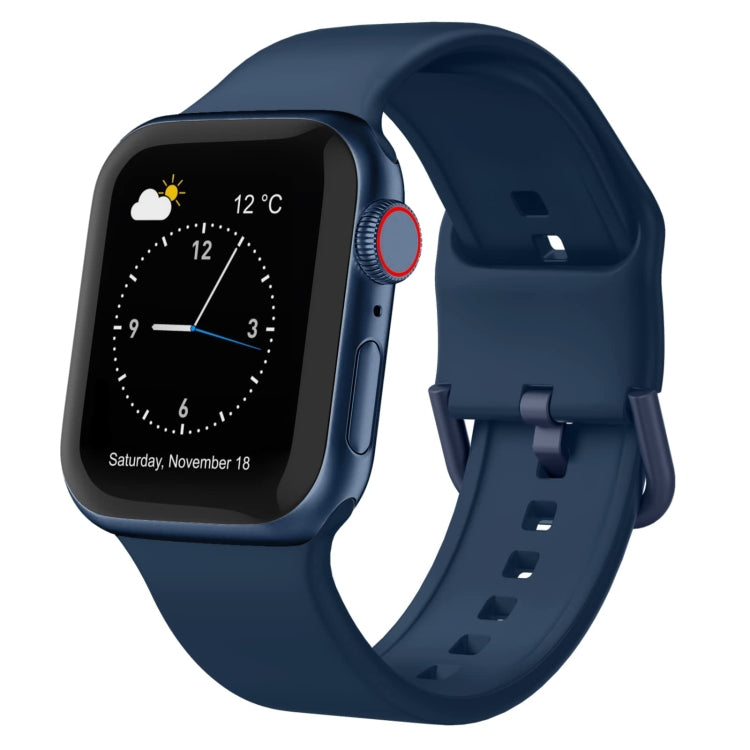 Bracelet de montre en silicone à boucle ardillon, pour Apple Watch 38 mm
