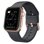 Bracelet de montre en silicone à boucle ardillon, pour Apple Watch 38 mm