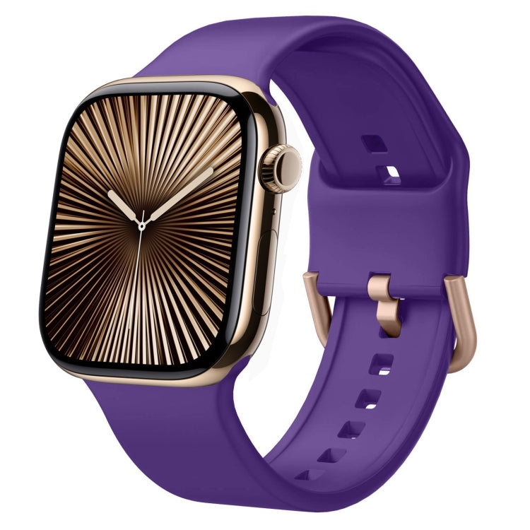 Bracelet de montre en silicone à boucle ardillon, pour Apple Watch Series 10 46mm