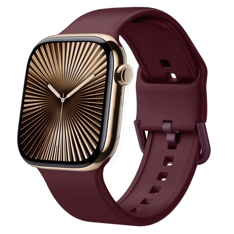 Bracelet de montre en silicone à boucle ardillon, pour Apple Watch Series 10 46mm