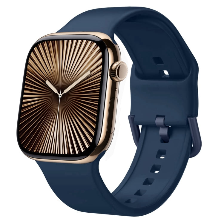 Bracelet de montre en silicone à boucle ardillon, pour Apple Watch Series 10 46mm