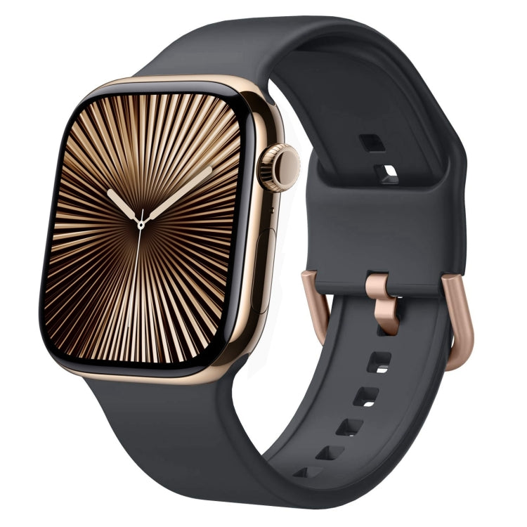 Bracelet de montre en silicone à boucle ardillon, pour Apple Watch Series 10 46mm