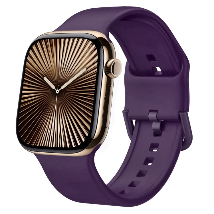 Bracelet de montre en silicone à boucle ardillon, pour Apple Watch Series 10 46mm