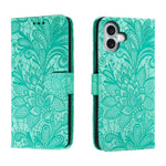 Étui de téléphone en cuir gaufré de fleur de dentelle, pour iPhone 17e / 16e, pour iPhone 17 Pro Max, pour iPhone 17 Pro, pour iPhone 17, pour iPhone Air, pour iPhone 16 Pro Max, pour iPhone 16 Pro, pour iPhone 16 Plus