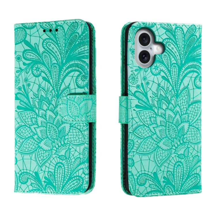 Étui de téléphone en cuir gaufré de fleur de dentelle, pour iPhone 17e / 16e, pour iPhone 17 Pro Max, pour iPhone 17 Pro, pour iPhone 17, pour iPhone Air, pour iPhone 16 Pro Max, pour iPhone 16 Pro, pour iPhone 16 Plus