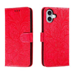 Étui de téléphone en cuir gaufré de fleur de dentelle, pour iPhone 17e / 16e, pour iPhone 17 Pro Max, pour iPhone 17 Pro, pour iPhone 17, pour iPhone Air, pour iPhone 16 Pro Max, pour iPhone 16 Pro, pour iPhone 16 Plus