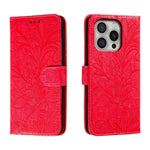 Étui de téléphone en cuir gaufré de fleur de dentelle, pour iPhone 17e / 16e, pour iPhone 17 Pro Max, pour iPhone 17 Pro, pour iPhone 17, pour iPhone Air, pour iPhone 16 Pro Max, pour iPhone 16 Pro, pour iPhone 16 Plus