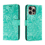 Étui de téléphone en cuir gaufré de fleur de dentelle, pour iPhone 17e / 16e, pour iPhone 17 Pro Max, pour iPhone 17 Pro, pour iPhone 17, pour iPhone Air, pour iPhone 16 Pro Max, pour iPhone 16 Pro, pour iPhone 16 Plus