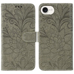 Étui de téléphone en cuir gaufré de fleur de dentelle, pour iPhone 17e / 16e, pour iPhone 17 Pro Max, pour iPhone 17 Pro, pour iPhone 17, pour iPhone Air, pour iPhone 16 Pro Max, pour iPhone 16 Pro, pour iPhone 16 Plus