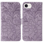 Étui de téléphone en cuir gaufré de fleur de dentelle, pour iPhone 17e / 16e, pour iPhone 17 Pro Max, pour iPhone 17 Pro, pour iPhone 17, pour iPhone Air, pour iPhone 16 Pro Max, pour iPhone 16 Pro, pour iPhone 16 Plus