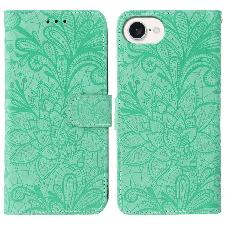 Étui de téléphone en cuir gaufré de fleur de dentelle, pour iPhone 17e / 16e, pour iPhone 17 Pro Max, pour iPhone 17 Pro, pour iPhone 17, pour iPhone Air, pour iPhone 16 Pro Max, pour iPhone 16 Pro, pour iPhone 16 Plus