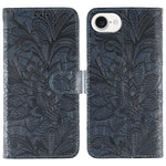 Étui de téléphone en cuir gaufré de fleur de dentelle, pour iPhone 17e / 16e, pour iPhone 17 Pro Max, pour iPhone 17 Pro, pour iPhone 17, pour iPhone Air, pour iPhone 16 Pro Max, pour iPhone 16 Pro, pour iPhone 16 Plus