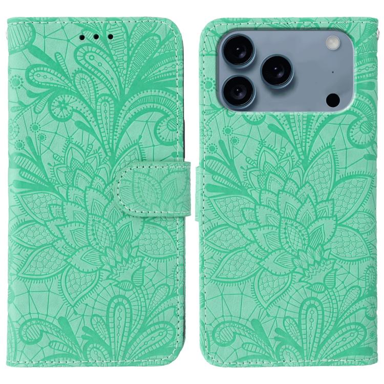 Étui de téléphone en cuir gaufré de fleur de dentelle, pour iPhone 17e / 16e, pour iPhone 17 Pro Max, pour iPhone 17 Pro, pour iPhone 17, pour iPhone Air, pour iPhone 16 Pro Max, pour iPhone 16 Pro, pour iPhone 16 Plus