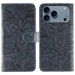 Étui de téléphone en cuir gaufré de fleur de dentelle, pour iPhone 17e / 16e, pour iPhone 17 Pro Max, pour iPhone 17 Pro, pour iPhone 17, pour iPhone Air, pour iPhone 16 Pro Max, pour iPhone 16 Pro, pour iPhone 16 Plus