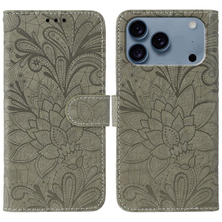 Étui de téléphone en cuir gaufré de fleur de dentelle, pour iPhone 17e / 16e, pour iPhone 17 Pro Max, pour iPhone 17 Pro, pour iPhone 17, pour iPhone Air, pour iPhone 16 Pro Max, pour iPhone 16 Pro, pour iPhone 16 Plus