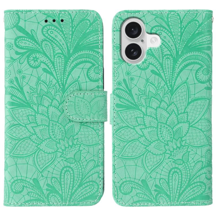 Étui de téléphone en cuir gaufré de fleur de dentelle, pour iPhone 17e / 16e, pour iPhone 17 Pro Max, pour iPhone 17 Pro, pour iPhone 17, pour iPhone Air, pour iPhone 16 Pro Max, pour iPhone 16 Pro, pour iPhone 16 Plus