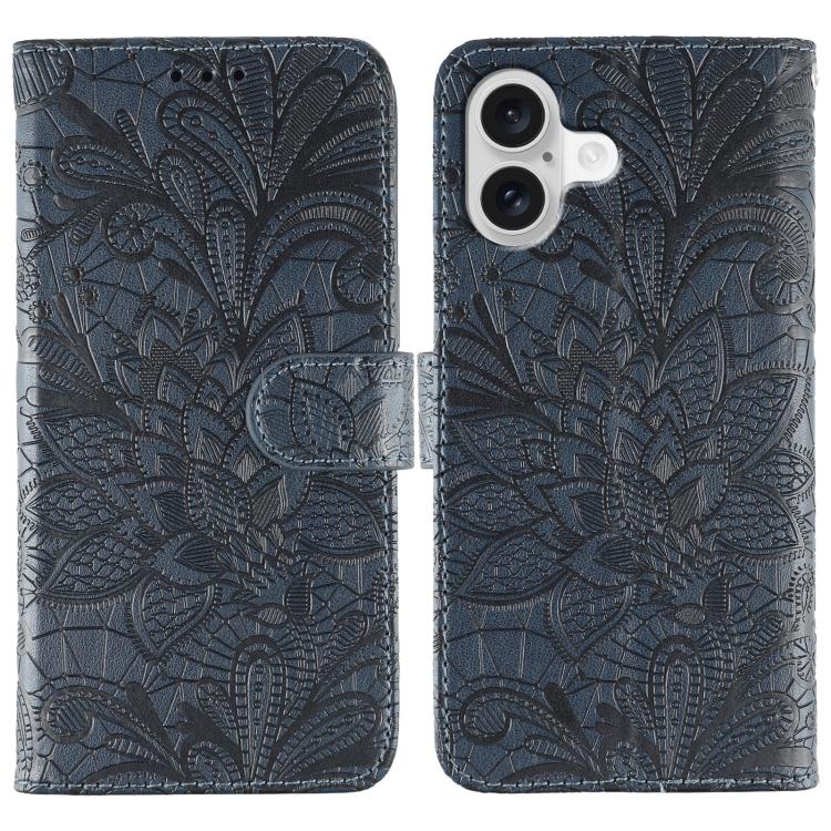 Étui de téléphone en cuir gaufré de fleur de dentelle, pour iPhone 17e / 16e, pour iPhone 17 Pro Max, pour iPhone 17 Pro, pour iPhone 17, pour iPhone Air, pour iPhone 16 Pro Max, pour iPhone 16 Pro, pour iPhone 16 Plus