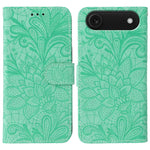Étui de téléphone en cuir gaufré de fleur de dentelle, pour iPhone 17e / 16e, pour iPhone 17 Pro Max, pour iPhone 17 Pro, pour iPhone 17, pour iPhone Air, pour iPhone 16 Pro Max, pour iPhone 16 Pro, pour iPhone 16 Plus