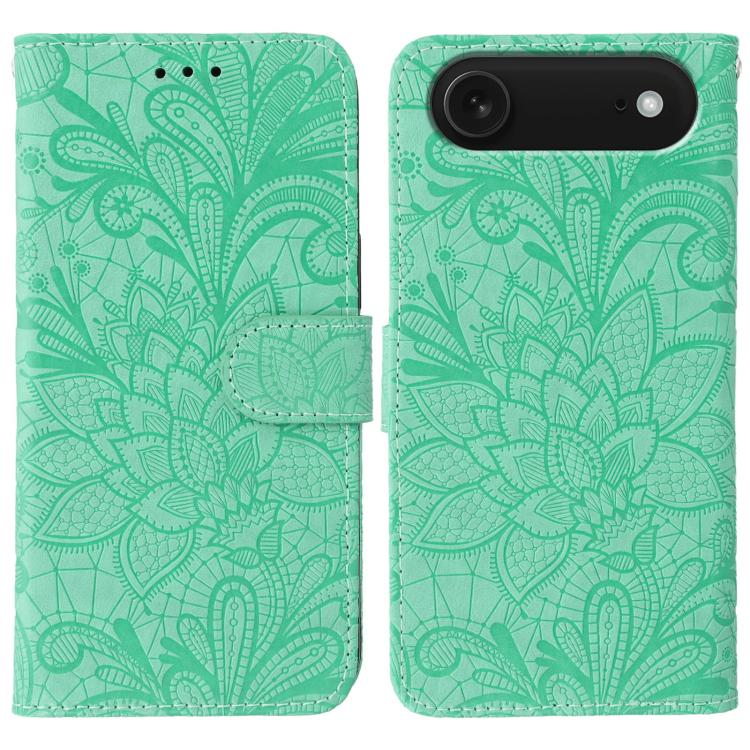 Étui de téléphone en cuir gaufré de fleur de dentelle, pour iPhone 17e / 16e, pour iPhone 17 Pro Max, pour iPhone 17 Pro, pour iPhone 17, pour iPhone Air, pour iPhone 16 Pro Max, pour iPhone 16 Pro, pour iPhone 16 Plus