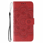 Sun Mandala Embossing Leather Phone Case, For iPhone 16e / 17e, For iPhone 17 Pro Max, For iPhone 17 Pro, For iPhone 17, For iPhone Air, For iPhone 15 Pro Max
