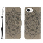 Sun Mandala Embossing Leather Phone Case, For iPhone 16e / 17e, For iPhone 17 Pro Max, For iPhone 17 Pro, For iPhone 17, For iPhone Air, For iPhone 15 Pro Max