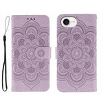 Sun Mandala Embossing Leather Phone Case, For iPhone 16e / 17e, For iPhone 17 Pro Max, For iPhone 17 Pro, For iPhone 17, For iPhone Air, For iPhone 15 Pro Max