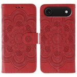 Sun Mandala Embossing Leather Phone Case, For iPhone 16e / 17e, For iPhone 17 Pro Max, For iPhone 17 Pro, For iPhone 17, For iPhone Air, For iPhone 15 Pro Max