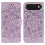 Sun Mandala Embossing Leather Phone Case, For iPhone 16e / 17e, For iPhone 17 Pro Max, For iPhone 17 Pro, For iPhone 17, For iPhone Air, For iPhone 15 Pro Max