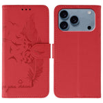Coque de téléphone en cuir avec motif plume et texture litchi, Pour iPhone 17 Pro Max, Pour iPhone 17 Pro, Pour iPhone 17, Pour iPhone Air, Pour iPhone 15 Pro Max, Pour iPhone 15 Pro, Pour iPhone 15 Plus, Pour iPhone 15