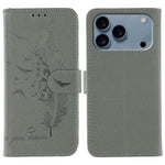 Coque de téléphone en cuir avec motif plume et texture litchi, Pour iPhone 17 Pro Max, Pour iPhone 17 Pro, Pour iPhone 17, Pour iPhone Air, Pour iPhone 15 Pro Max, Pour iPhone 15 Pro, Pour iPhone 15 Plus, Pour iPhone 15