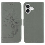 Coque de téléphone en cuir avec motif plume et texture litchi, Pour iPhone 17 Pro Max, Pour iPhone 17 Pro, Pour iPhone 17, Pour iPhone Air, Pour iPhone 15 Pro Max, Pour iPhone 15 Pro, Pour iPhone 15 Plus, Pour iPhone 15