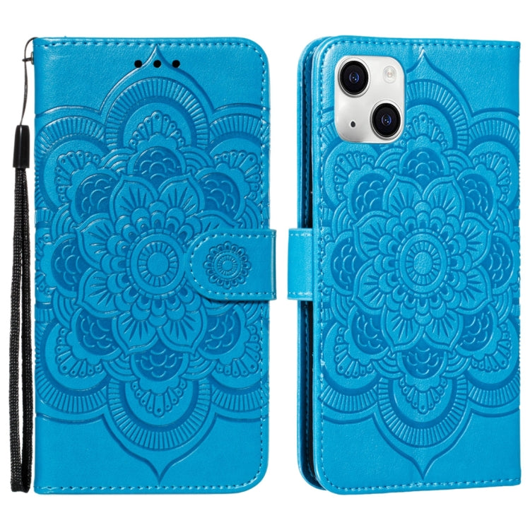 Mandala Embossing Pattern Horizontal Flip Leather Phone Case, For iPhone 15 Plus, For iPhone 15