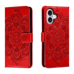 Mandala Embossing Pattern Horizontal Flip Leather Phone Case, For iPhone 16 Pro Max, For iPhone 16 Pro, For iPhone 16 Plus, For iPhone 16, For iPhone 15 Pro Max, For iPhone 15 Pro