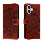 Mandala Embossing Pattern Horizontal Flip Leather Phone Case, For iPhone 16 Pro Max, For iPhone 16 Pro, For iPhone 16 Plus, For iPhone 16, For iPhone 15 Pro Max, For iPhone 15 Pro