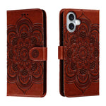 Mandala Embossing Pattern Horizontal Flip Leather Phone Case, For iPhone 16 Pro Max, For iPhone 16 Pro, For iPhone 16 Plus, For iPhone 16, For iPhone 15 Pro Max, For iPhone 15 Pro