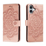 Mandala Embossing Pattern Horizontal Flip Leather Phone Case, For iPhone 16 Pro Max, For iPhone 16 Pro, For iPhone 16 Plus, For iPhone 16, For iPhone 15 Pro Max, For iPhone 15 Pro