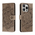 Mandala Embossing Pattern Horizontal Flip Leather Phone Case, For iPhone 16 Pro Max, For iPhone 16 Pro, For iPhone 16 Plus, For iPhone 16, For iPhone 15 Pro Max, For iPhone 15 Pro