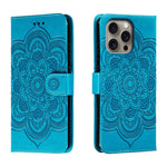 Mandala Embossing Pattern Horizontal Flip Leather Phone Case, For iPhone 16 Pro Max, For iPhone 16 Pro, For iPhone 16 Plus, For iPhone 16, For iPhone 15 Pro Max, For iPhone 15 Pro